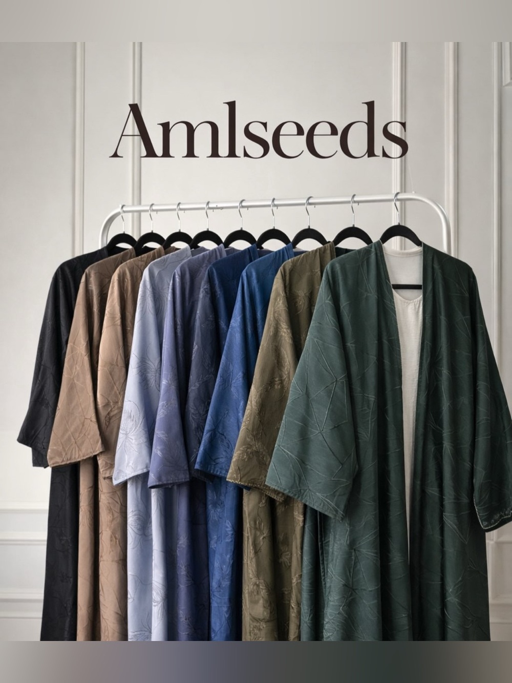 3pc Emerald green/ white or full black abaya
